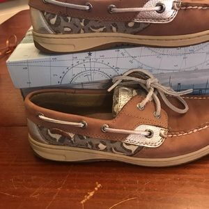 Sperry topsider leopard sequins